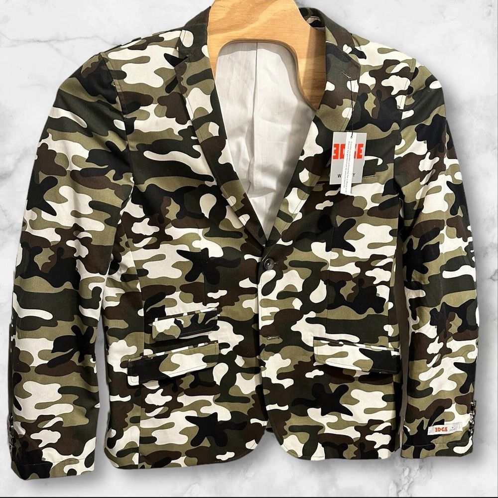 EDGE‎ By WD NY Men's Camo Blazer Sports Coat Size Large Two Button
